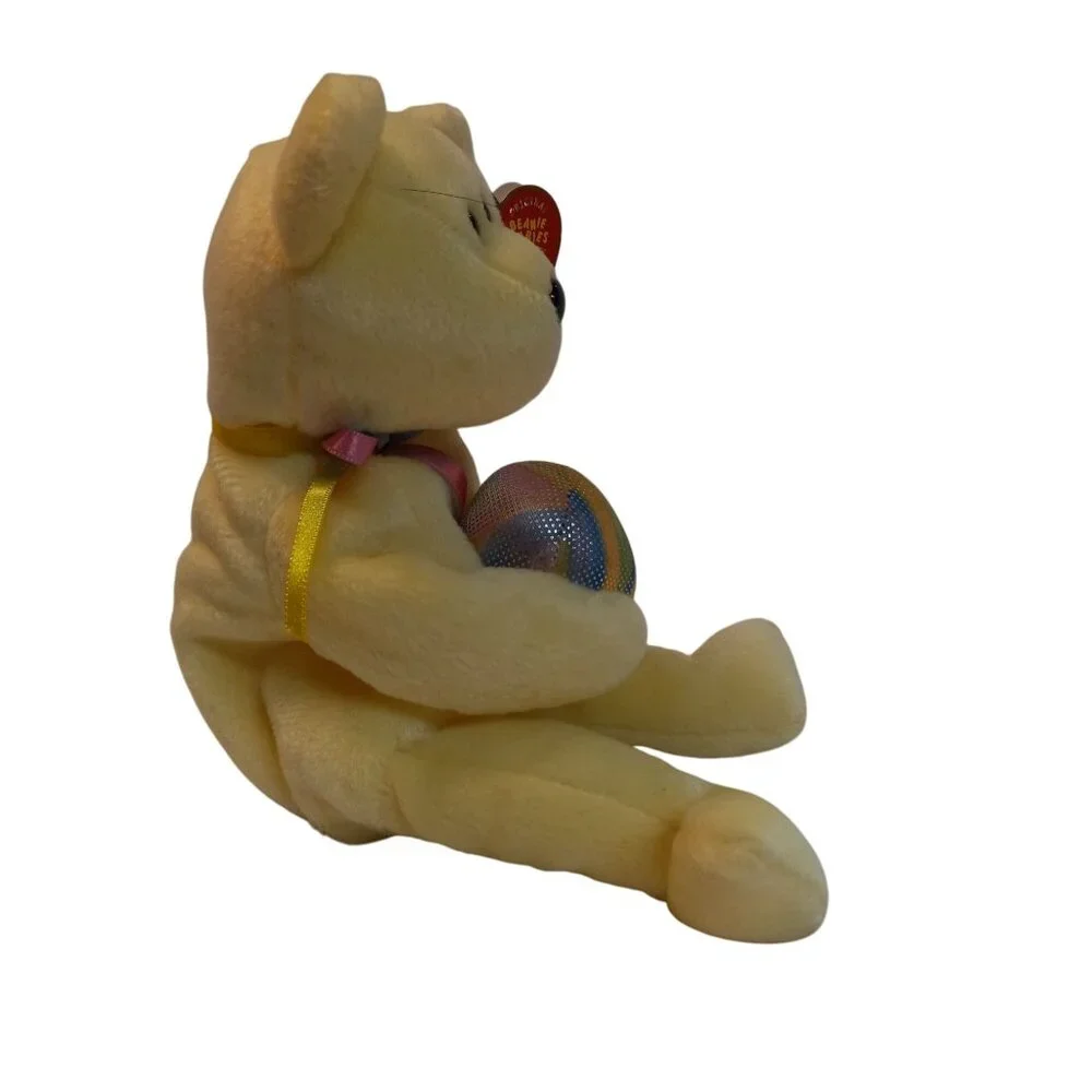 Ty Beanie Babies Bear Eggbeart Stuffed Plush 2004 Easter Yellow Ribbon Egg NEW - Picture 5 of 10